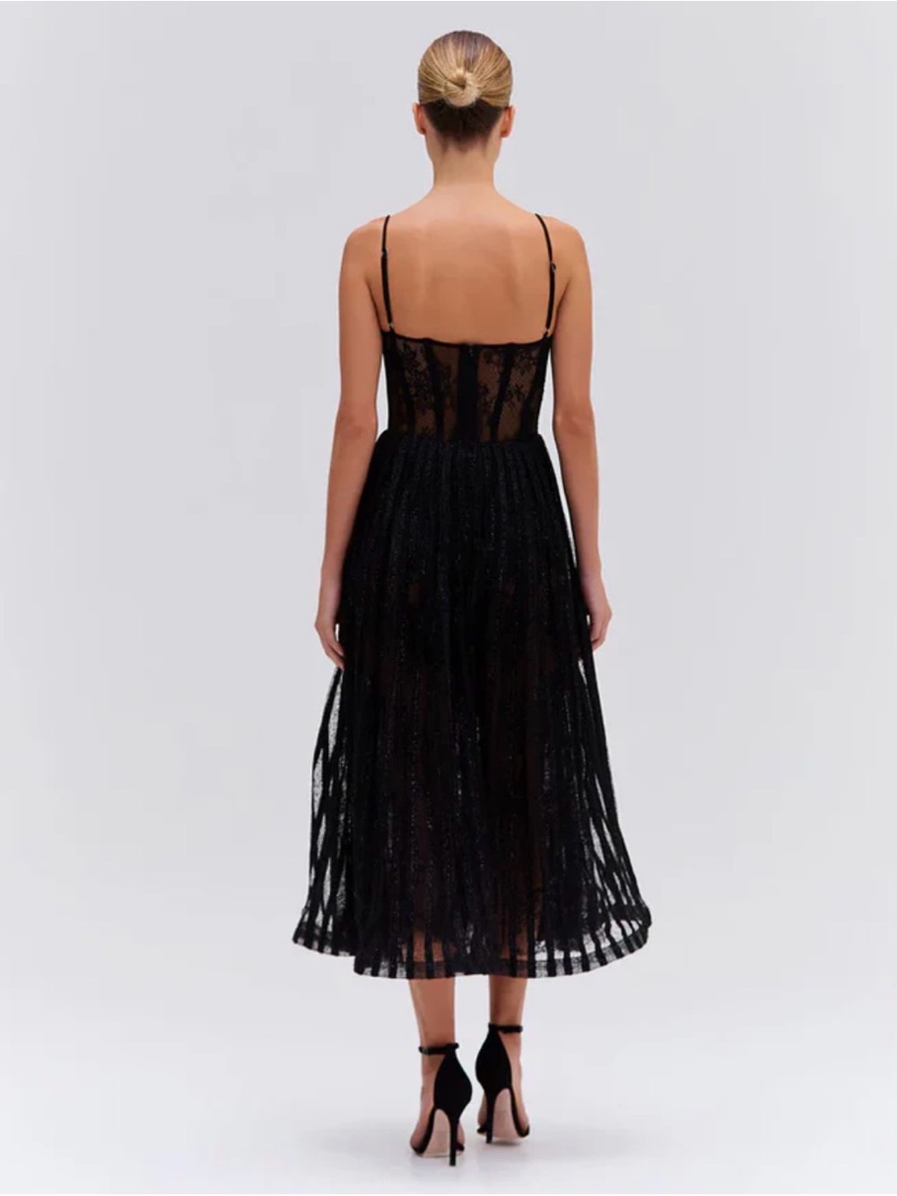 PatBo Lurex Tulle Bustier Midi Dress - Picture 4 of 6